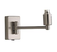 Antique Chrome Traditional Retro Switched Swing Arm Wall Reading Light Bracket | Discreet On Off Rocker Switch Operated | 1 x BC Lamp Bulb Required (Not Included) | Bedside - Living Room