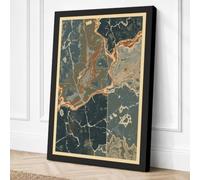 Antique Coastal Cartography Canvas Wall Art Print 18x12 Inch (46 x 30 cm)