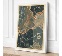 Antique Coastal Cartography Canvas Wall Art Print 24x16 Inch (61 x 41 cm)