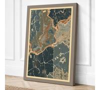 Antique Coastal Cartography Canvas Wall Art Print 24x16 Inch (61 x 41 cm)
