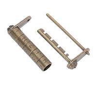 Antique Combination Padlock, Vintage Bronze Zinc Alloy Chinese English Letter Password Door Decorative Lock Suitable for Wooden Jewelry Gift Wine Tool Boxes