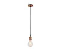 Antique Copper 1 Ceiling Pendant Light 1.5m Cable Suspension Brown Textile Cable