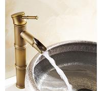 Antique Copper Bamboo Design Bathroom Sink Faucet - Elegant Water Tap, Stylish Basin Mixer, Eco-Friendly, Construction, Perfect for Modern & Traditional Decor