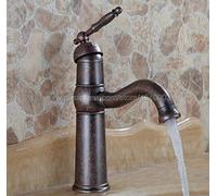 Antique Copper Basin Faucet Modern Bathroom Mixer Tap Single Handle Single Hole Hot and Cold Water Tap Vessel Sink Fauce