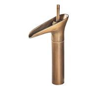 Antique Copper Basin Taps Waterfall Taps for Bathroom Sink Hot and Cold Single Hole Installation,high