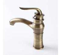 Antique Copper Bathroom Faucet - Hot & Cold Water Mixer, Low Profile Sink Tap, Retro Home Decor Fixture for Kitchen & Bathroom - Elegant Vintage Design
