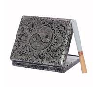 Antique Copper Cigarette Case, Hand-Engraved Design, Vintage Collector's Box Holds 20 Cigarettes, High-End Gift for Men, Unique Smoking Accessory