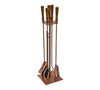 Antique Copper Fireside Companion Set H74cm W20.5cm Ivyline Copper One Size
