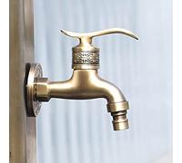 Antique Copper Garden Faucet Decorative Water Tap for Pets Washing Machines and Outdoor Use Retro Hose Connector for Balcony Patio and Yard Irrigation