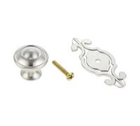 Antique Copper Handle with Screws Europea Zinc Alloy Single Hole Round Cabinet Door Furniture Handles Desk Drawer Pulls Knobs(D)