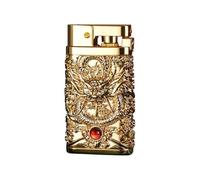 Antique copper vintage kerosene lighter, slim and portable, one-touch automatic ignition, refillable fuel, suitable for candle camping (kerosene not included)(D)