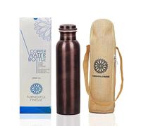Antique Copper Water Bottle With Jute Carry bag - 34 Oz Copper Bottle For Drinking More Water Ayurvedic Copper Vessel For Yoga, Meditation, Gym, Sports, Outdoor - Pack of 1, Antique Matte Finish