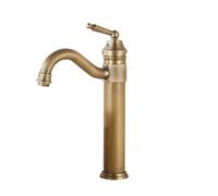 Antique Copper Waterfall Bathroom Faucet, Single Handle Deck Mounted Mixer Tap - Classic Style for Laundry, Utility & RV Use (01 Long)