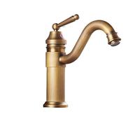 Antique Copper Waterfall Bathroom Faucet, Single Handle Deck Mounted Mixer Tap - Classic Style for Laundry, Utility & RV Use (01short)