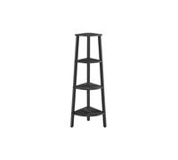 Antique Corner Shelf Rack, Charcoal Gray + Matte Black