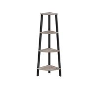 Antique Corner Shelf Rack, Greige + Black