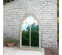 Antique Cream Arched Metal Frame Window Garden Wall Mirror 112 x 61cm Agenzia 14 Cream One Size