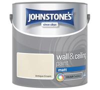 Antique Cream Johnstone’s Wall & Ceiling Matt Paint 2.5L - Smooth Matt Finish, Excellent Coverage, Quick Dry, Low Odour Interior Paint for Walls & Ceilings