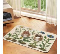 Antique Daisy Plant Pattern Pet Feeding Mat 40x60cm