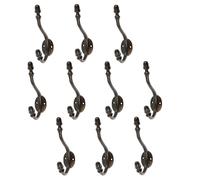Antique Deco Hat & Coat Hook - W30mm x H135mm - Black - Pack of 10 Hammer and Tongs Black 1000mm x 1000mm