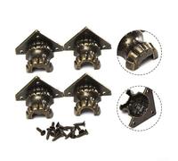 Antique Design 4PCS Wooden Box Feet with Corner Protectors for Jewelry and Storage Solutions (S)