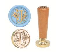 Antique Design Seal Wax Stamp Set Brass Engraved Tip and Wooden Grip for Card Invitations Party Envelope Brass Wax Seal Stamp with Beechwood Handle