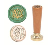 Antique Design Seal Wax Stamp Set Brass Engraved Tip and Wooden Grip for Card Invitations Party Envelope European Letter Wax Seal Stamp