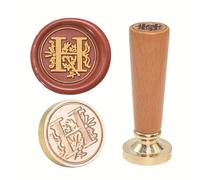 Antique Design Seal Wax Stamp Set Brass Engraved Tip and Wooden Grip for Card Invitations Party Envelope European Letter Wax Seal Stamp