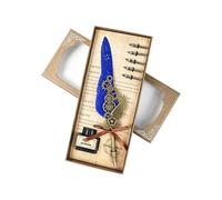 Antique Dip Pen with Inks and 5 Tip Retro Metal Engraved Feathered Dip Set for Beginner Enthusiasts Handwriting Artistic Down Toner