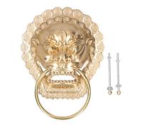 Antique Door Knocker Handle, Brass Double Door Handle for Wooden Courtyard Side Door, Shell - Shaped Design with Heavy Pull, Durable and Rust - Proof, Easy Installation with Screw