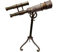 Antique Double Barrel Maritime Brass with Adjustable Stand Home Decorative Nautical Decor & Table Accessory Spyglass