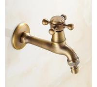 Antique Dragon Carved Brass Wall Mounted Tap - Retro Outdoor Garden Faucet for Washing Machine, Mop, and WC - Decorative Small Tap (LC001)