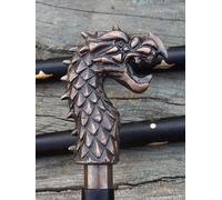 Antique Dragon Style Head Handle Vintage Wooden Walking Stick Victorian Style Handmade Cane
