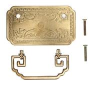 Antique Drawer Handle Tetragonal Bat Pull Vintage Chinese Retro Style Cabinet Hardware Brass Pull Handle for Kitchen Cabinets Dressers Wardrobes 10.5 x 6cm 4.1 x 2.4in 117g 4.1oz (Brass Color)