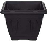 Antique Durable Square Planters Indoor & Outdoor Spaces | Plastic Garden Venetian Style Flowers, Herbs, Barrel - Over Fence and Decorative Plant Pots - Patio or Home Decor (30cm,Black x 1Pack)