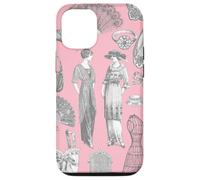 antique edwardian vintage fashion ladies pink toile feminine Case for iPhone 12/12 Pro