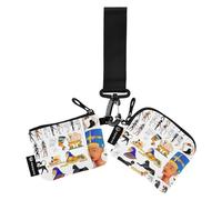 Antique Egypt Goddess Demons Queen Double Wallet Credit Card Holder Wallet Large Capacity Wallet with Wristband for Women Men 2 Pieces, Multicolor, 4.13"(L) x 3.5"(W), Multicoloured., 4.13"(L) x