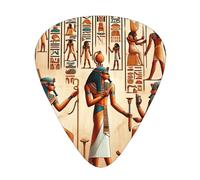 Antique-Egyptian-Retro-Hieroglyph 12 Pack Guitar Picks With 3 Thicknesses And Storage Box, Abs Plectrums For Electric Bass Guitar Players