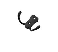 Antique, European Style Black Metal zinc Alloy Croissant Small Double Hook Fitting Room Clothing and Sundries Hook Clothing Hook(Black)