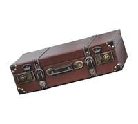 Antique European Style Handheld Storage Box Sturdy Travel PU Leather Case for Clothing and Book Organization