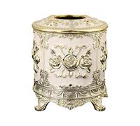 Antique European Styles Enameled Rose Decorated Tissue Box Paper Towel Holder for Kitchen Bathroom Storage Decorative Metal Finish Napkin Holder