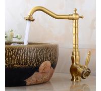 Antique Faucet Carved Basin hot and Cold Water Faucet Basin Single Handle Single Hole heightened Brass European Swivel, a Classic. high Faucet Head 176