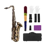 Antique Finish Bb Tenor Saxophone Sax Brass Body White Shell Keys Woodwind Instrument With Brush