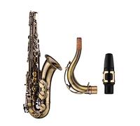 Antique Finish Bb Tenor Saxophone Sax Brass Body White Shell Keys Woodwind Instrument With Carry Case Cleaning Cloth
