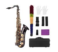 Antique Finish Bb Tenor Saxophone Sax Brass Body White Shell Keys Woodwind Instrument With Carry Case (Color : Dark gray)