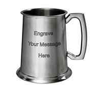 Antique Finish Plain Pewter Tankard (with Engraving)