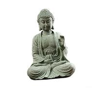 Antique-Finished Green Sandstone Buddha For Tranquil Interior Design Meditation Space Home Office Use(small)