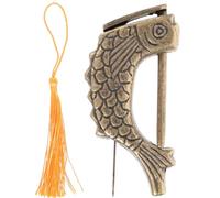 Antique Fish Shaped Cabinet Lock with Key for Vintage Closet Doors