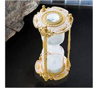 Antique Floral Decorative Hourglass Sand Timer - 15 Minute, Unique Vintage Classic Metal Art Hour Glass for Office Desk Home Decor - Birthday Gift (Gold)
