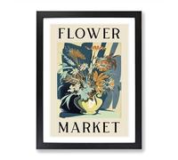 Antique Flower Market Exhibition No.10 Framed Print | A2 Black Framed Wall Art | Ready to Hang | Modern Floral Picture | Living Room Bedroom Lounge Office
